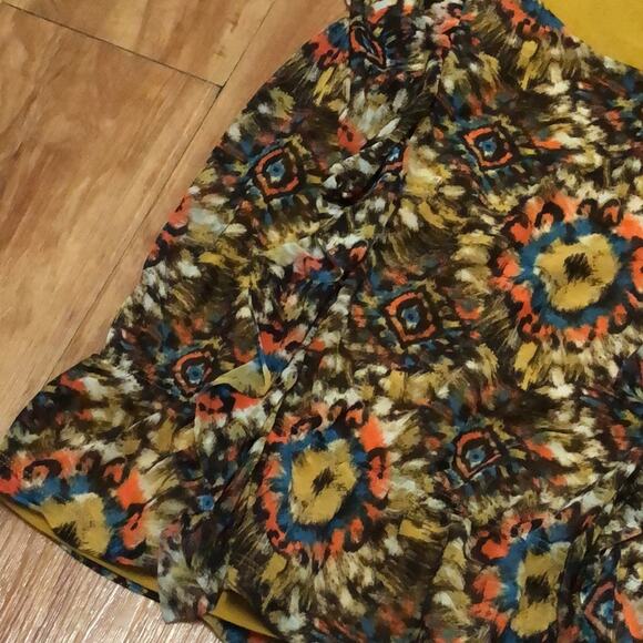 Apt. 9 Colorful Flutter Sleeve Ruffle Peplum Blouse Size Petite Small - Picture 3 of 12